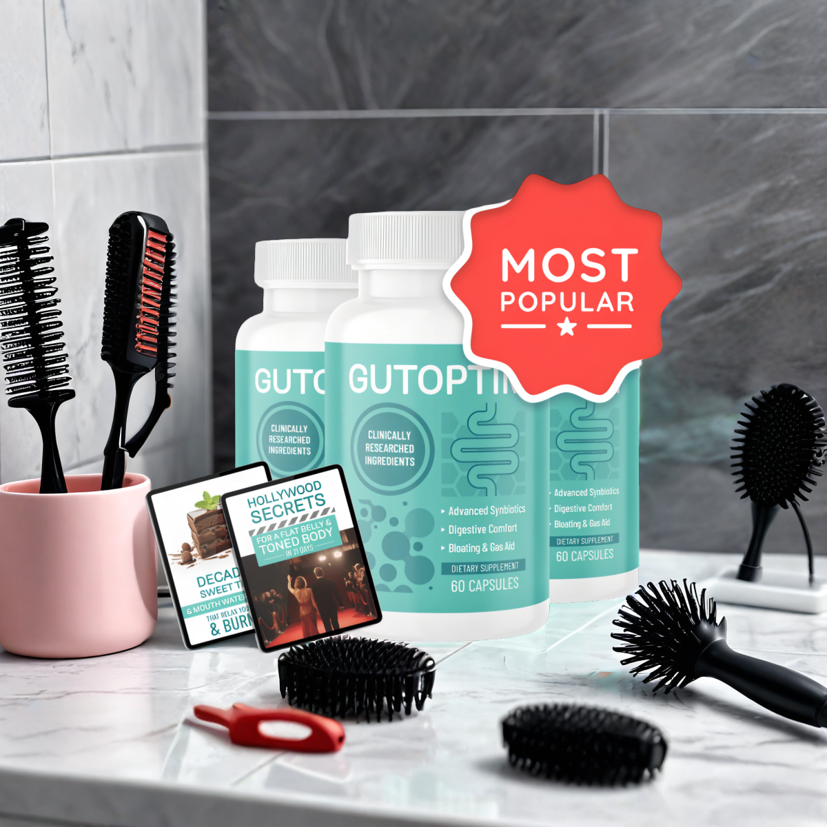 GutOptim - 3 Bottles + 2  Ebooks